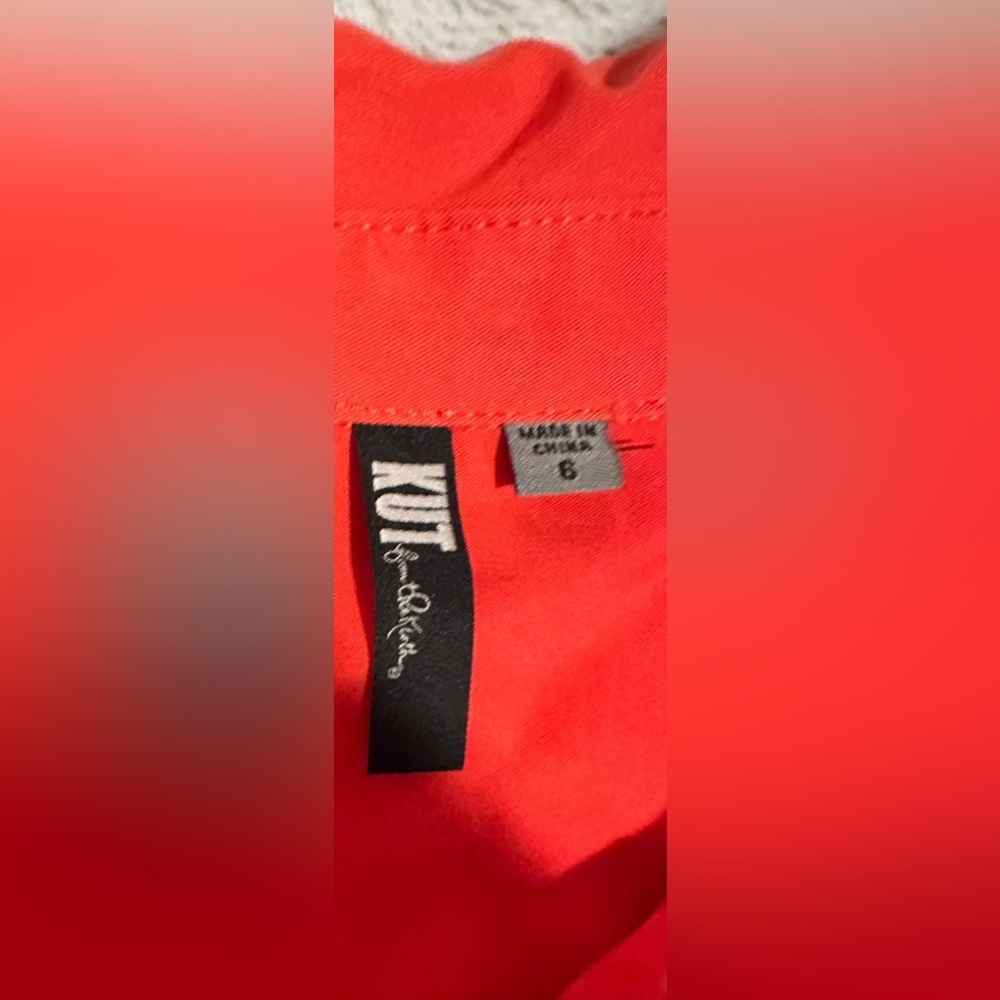 Kut from the Kloth Vibrant Red V Neck Dress - Picture 7 of 16